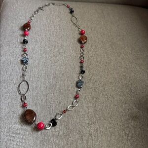 Elegant Multi-Color Beaded Necklace 18"